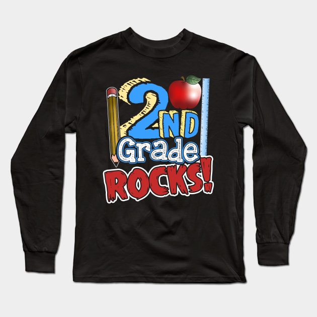 2nd grade rocks Long Sleeve T-Shirt by captainmood